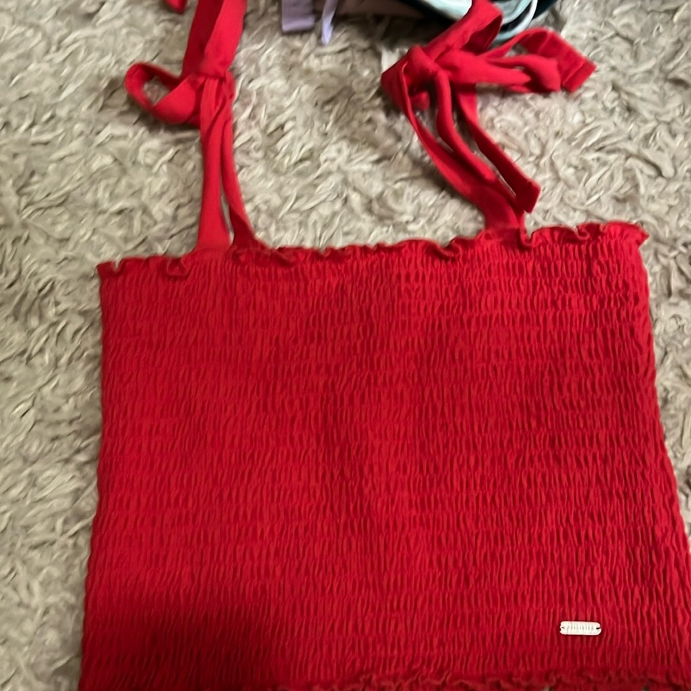 Hollister ruched tied tube top
